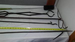 lot 195 image: Campfire and fireplace tools.