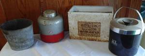 lot 330 image: Vintage metal Ice Bucket, Pail, Thermos