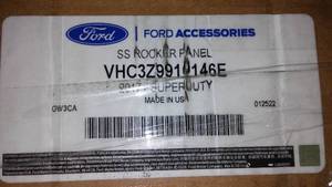 lot 334 image: 2017 Super Duty SS Rocker Panel - NEW,, FORD