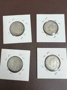 LOT OF 4 CANADIAN QUARTERS SILVER