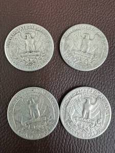 LOT OF 4 SILVER QUARTERS FROM 1950S