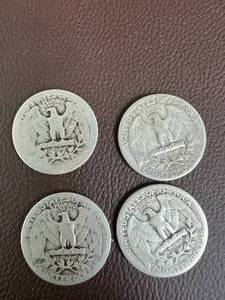 LOT OF 4 SILVER QUARTERS FROM 1930S