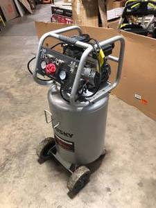 Husky 20 Gal. Vertical Electric-Powered Silent Air Compressor For Parts or Repair  Customer Returns See Pictures