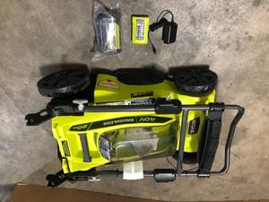 RYOBI 40V Brushless 20 in. Cordless Battery Walk Behind Push Lawn Mower with 6.0 Ah Battery and Charger   Customer Returns See Pictures