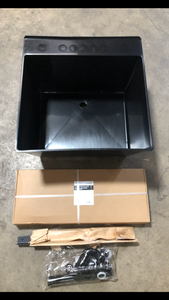 TEHILA 22.875 in. x 23.5 in. Black 19 Gallon Thermoplastic Utility Sink Set with High-Arc Stainless Steel Coil Pull-Down Faucet  Customer Returns See Pictures