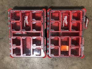 2 Lots of Milwaukee PACKOUT 11-Compartment Impact Resistant Portable Small Parts Organizer Customer returns See Pictures