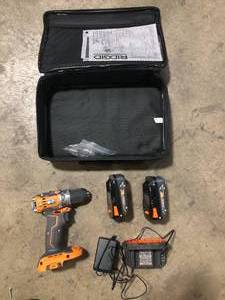 RIDGID 18V Brushless SubCompact Cordless 12 in. Drill Driver Kit with (2) 2.0 Ah Battery, Charger and Bag Customer returns See Pictures