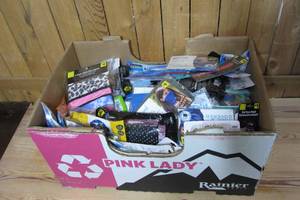 Box of New Mask and Gators along with accessories