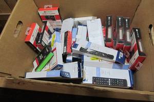 Box of mixed universal remotes - my arcade wii controllers and handful others
