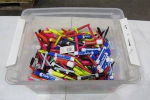 Big Bin of Pens and Markers - Permanent and dry erase