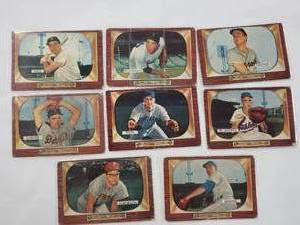 lot 2 image: Lot of 8 Vintage 1955 Bowman Color TV Cards