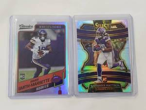 lot 26 image: Lot of 2 Alexander Mattison Rookie Panini Select #64, Ihmir Smith-Marsette Rookie Panini Classics No. 192