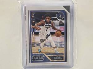 lot 62 image: Lot of 2 Anthony Edwards Rookie Panini Threads No. 87 and Rookie Prestige No. 58