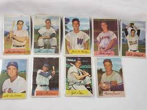 lot 66 image: Lot of 9 Vintage 1954 Bowman Cards See Pics for Condition