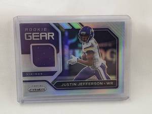lot 70 image: Justin Jefferson Rookie Gear Panini Prizm Relic No. 10