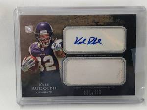 lot 94 image: Kyle Rudolph Rookie Autograph Relic Topps Inception Numbered 331399