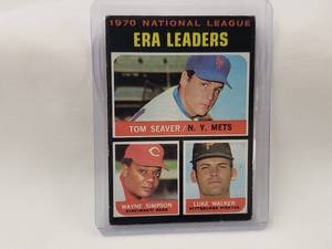 lot 99 image: 1970 National League ERA Leaders Tom Seaver, Wayne Simpson, Luke Walker Topps #68