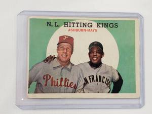 lot 109 image: N.L. Hitting Kings Richie Ashburn and Willie Mays 1959 Topps #317