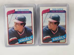 lot 116 image: Lot of 2 Rod Carew A.L. All-Star 1980 Topps #700