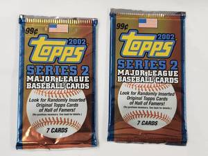 lot 128 image: Lot of 2 Unopened 2002 Topps Series 2 Major League Baseball Cards