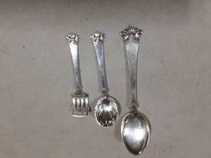 3-Pieces Of Scandinavian Silver Marked 830 (2-Engraved Alma 12-8-47)