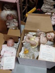 2-Ashton Drake Baby Dolls, 1- Lee Middleton Porcelain Angle Doll