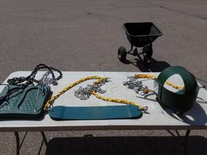 3-Heavy Duty Swings With Hardware Bucket, Saddle & Stand-On