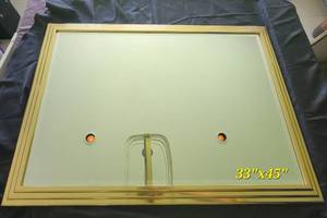 lot 121 image: Postmodern Brass Mantel Mirror