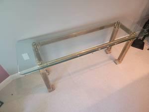 lot 48B image: Mastercraft Polished Brass Console Table