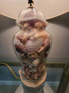 lot 241 image: Seashell Ginger Jar Lamp Pair