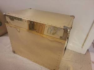 lot 250 image: Polished Brass Side Table Chest