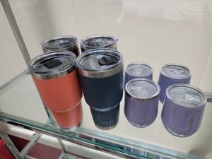 lot 230 image: Yeti Tumbler Bundle with Corkcicle Wine Thermal Glasses