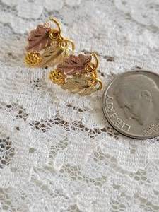 lot 304 image: Black Hills Gold Grapevine Earrings  10K