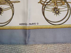 lot 64 image: Hermes Paris Silk Scarf  Les Voitures a Transformation