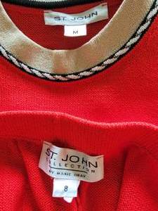 lot 165 image: St. John Red 3 Piece Pants Suit  size M