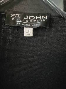 lot 175 image: St. John Black Leatherette Trimmed Jacket  size 16