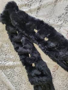 lot 59B image: Black Rabbit Fur Scarf Neck Wrap