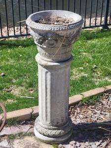 lot 102 image: Brilliant Greco Roman Concrete Pedestal Planter