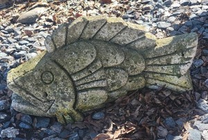 lot 97 image: Swimming Fish Concrete Garden Sculpture