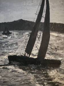 lot 138 image: Stunning Original Fine Art Oil Painting by Kathy - Sails in Sunshine