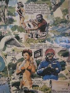 lot 212 image: Hilarious Ron Weaver Framed Beachy Wall Decor - Key West The Conch Republic