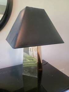 lot 243 image: Sleek Modern Gold Base Table Lamp