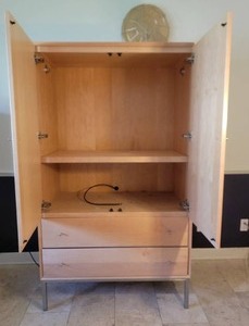 lot 11 image: Room and Board Contemporary Blonde Armoire Dresser