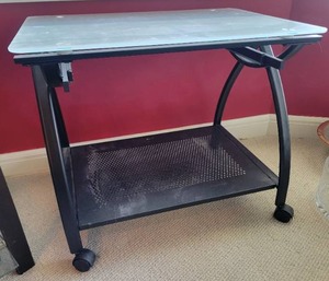 lot 246 image: Modern Rolling Glass Top Side Table