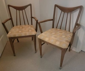 lot 196 image: Awesome Mid-Century Modern Carved Accent Chairs - Pair