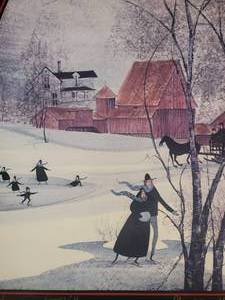 lot 130C image: SIGNED P. Buckley Moss Fine Art Print - Minnesota, Land of Lakes - 1991