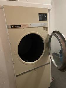 lot 3 image: MAYTAG NATURAL GAS PAIR OF COIN OPERATED DRYERS MODEL # DG34CQ SERIES 03
