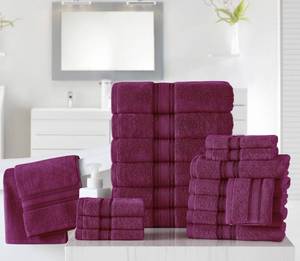 Spirit Linen Home Spa Collection 18-Pc. Towel Set (Purple)
