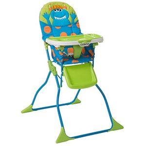 New  Cosco Simple Fold Deluxe High Chair with 3-Position Tray (Monster Syd)