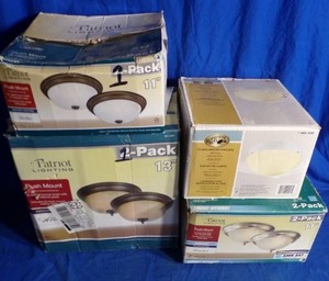 Lot of 4 Boxes of Patriot Lighting Flush Mount Fixtures